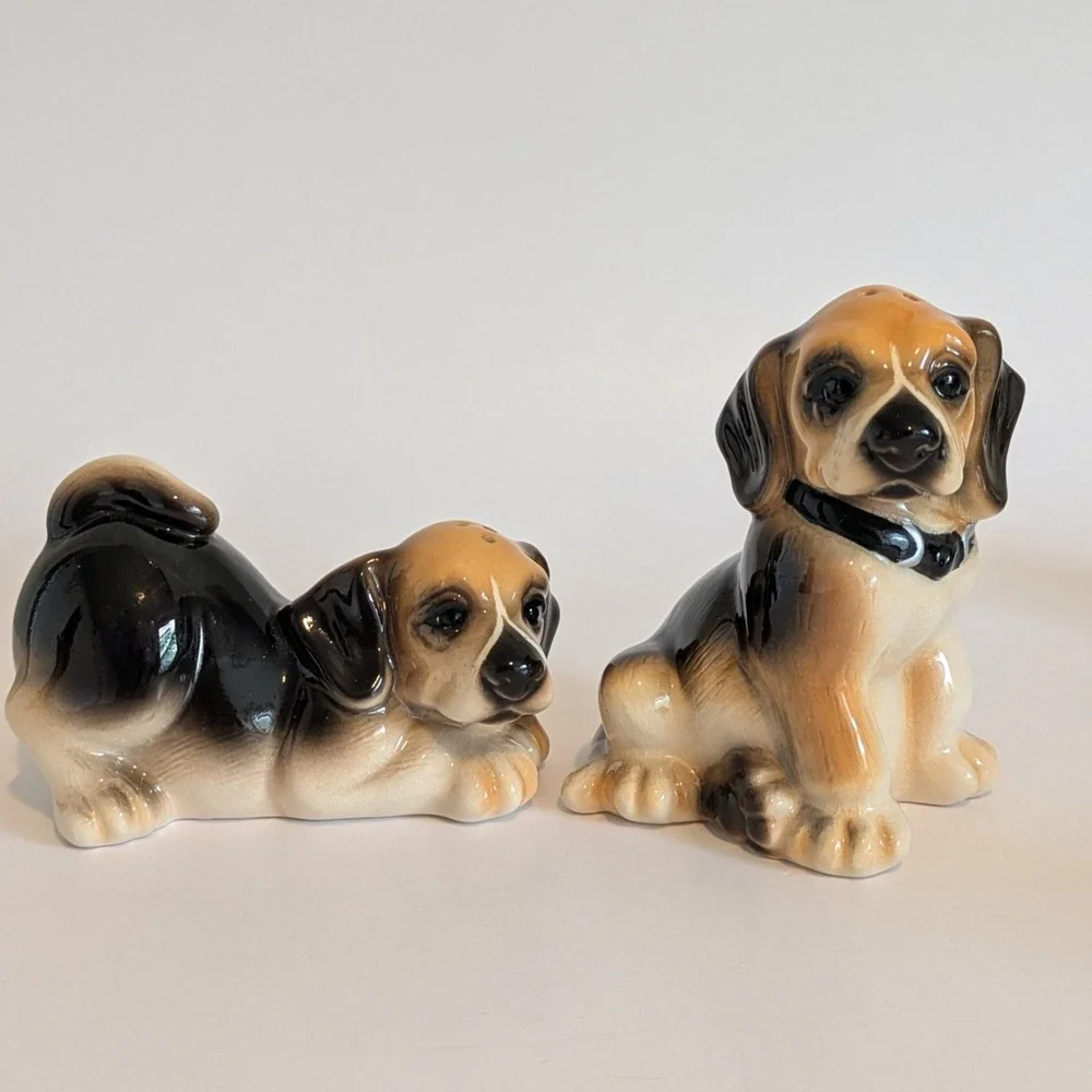 Big Sky Carvers Canine Salt Pepper Lot 6 Dogs-Beagle Westie Basset Pug Cocker